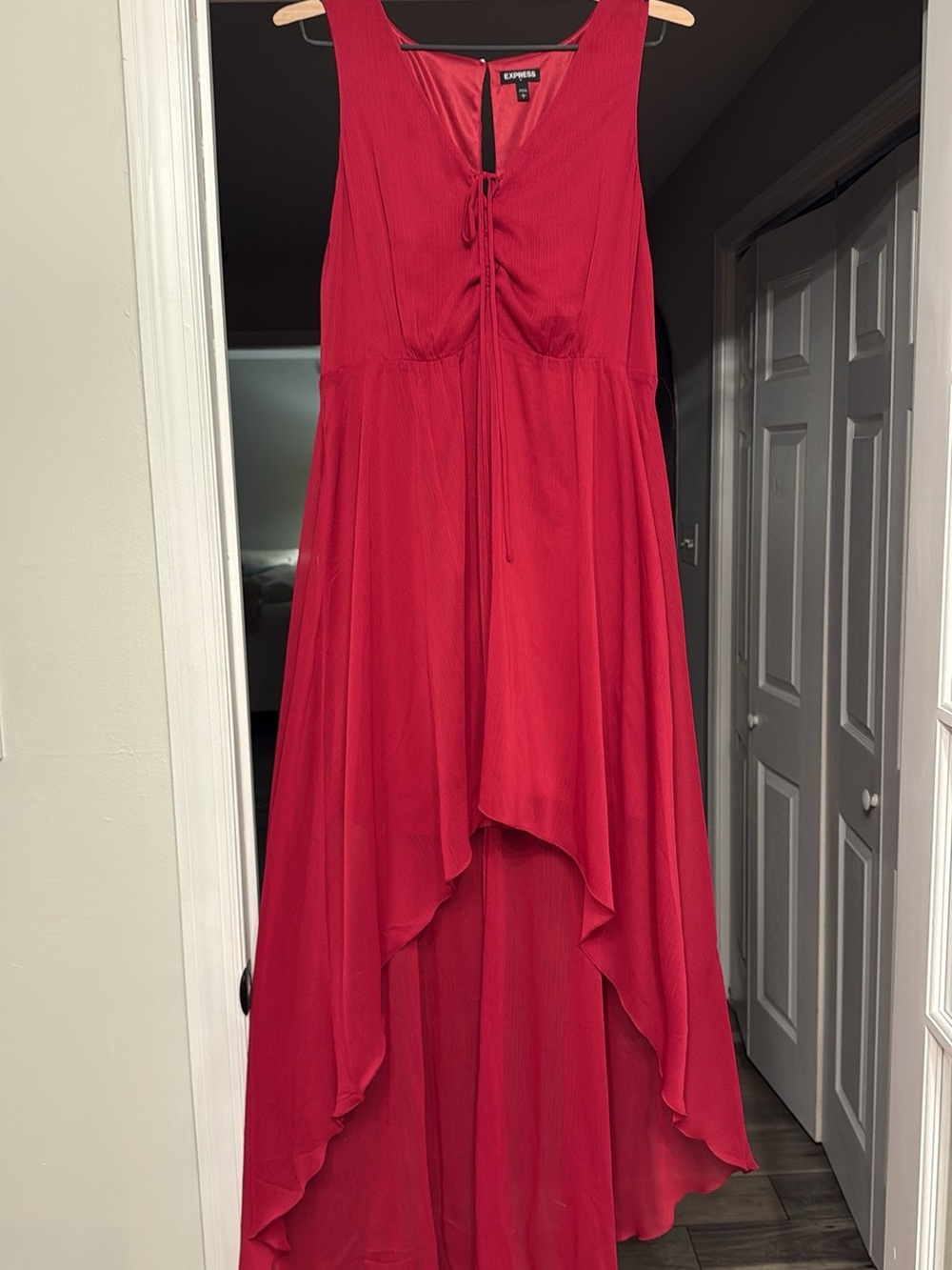 Express Sleeveless High-Low Dress in Red